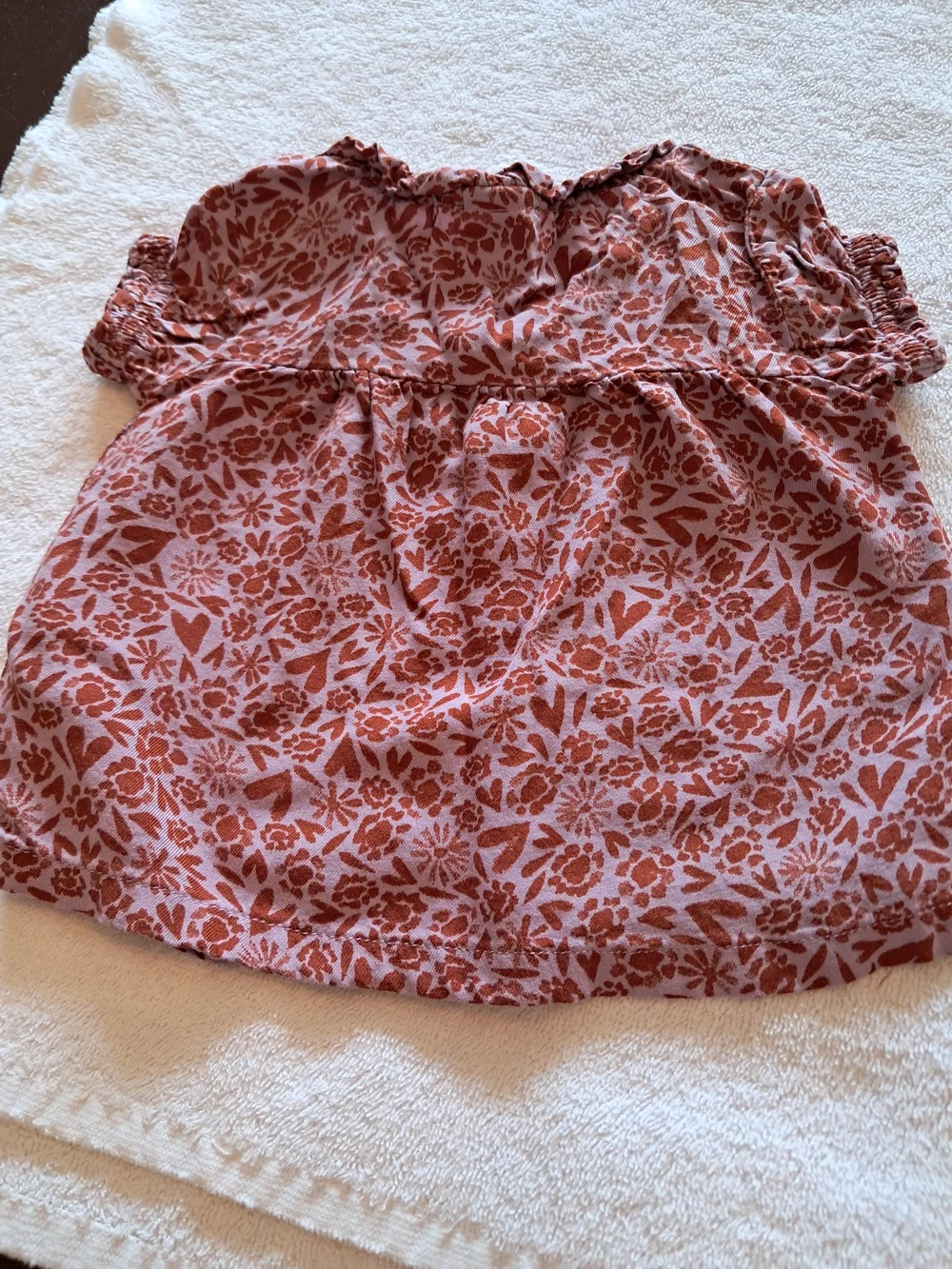 Carter's Dusty Rose Floral Button-Up Baby Top